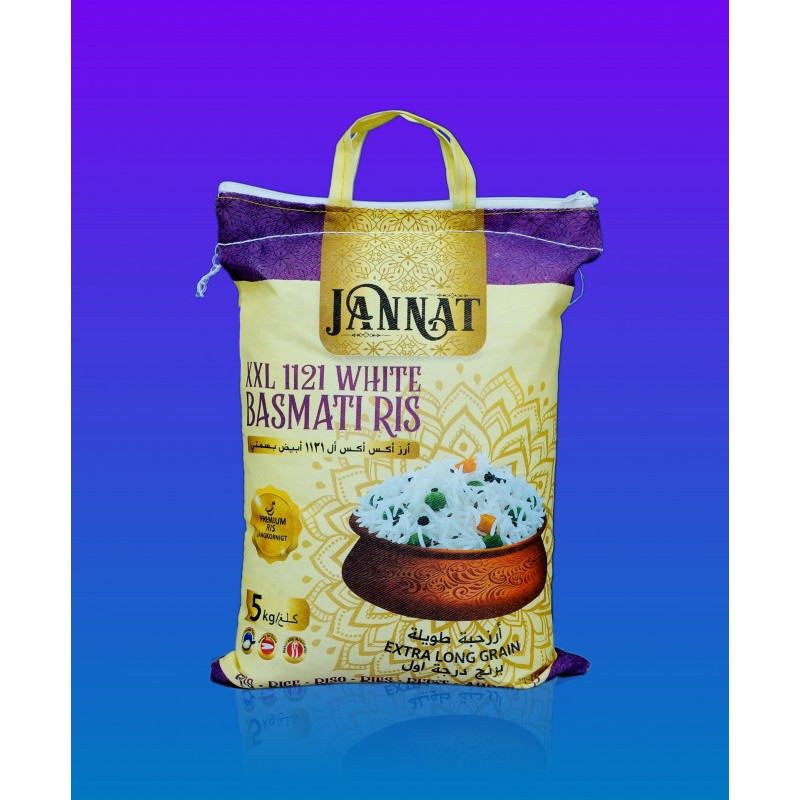 Jannat XXL Steam Basmati Rice-5 kg(White 1121)